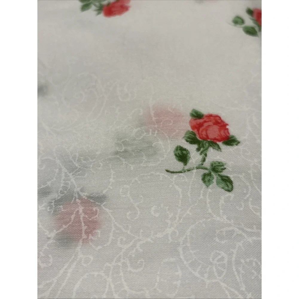VTG Thomaston New Era‎ Pink Roses Full Size Flat & Fitted Bed Sheets No Iron